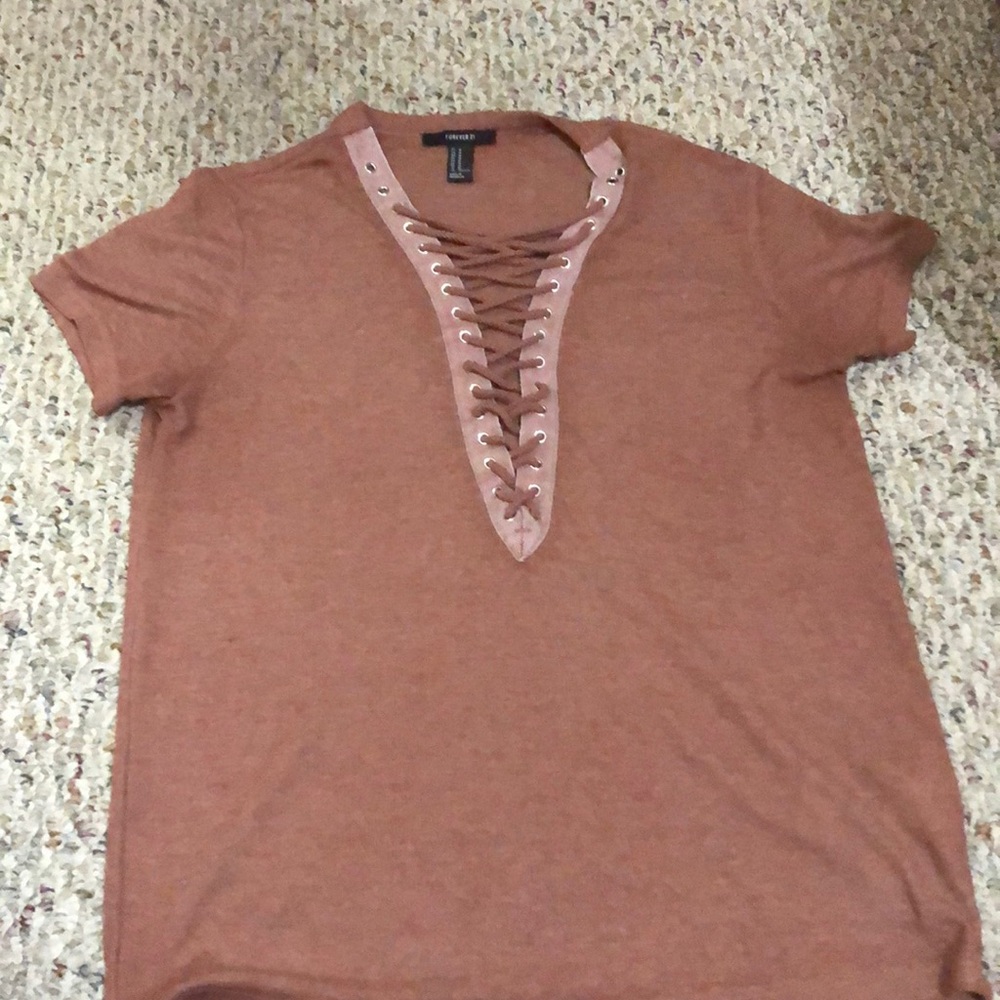Forever 21 lace up tee